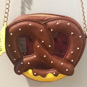 Betsey Johnson Brown Pretzel Crossbody Bag